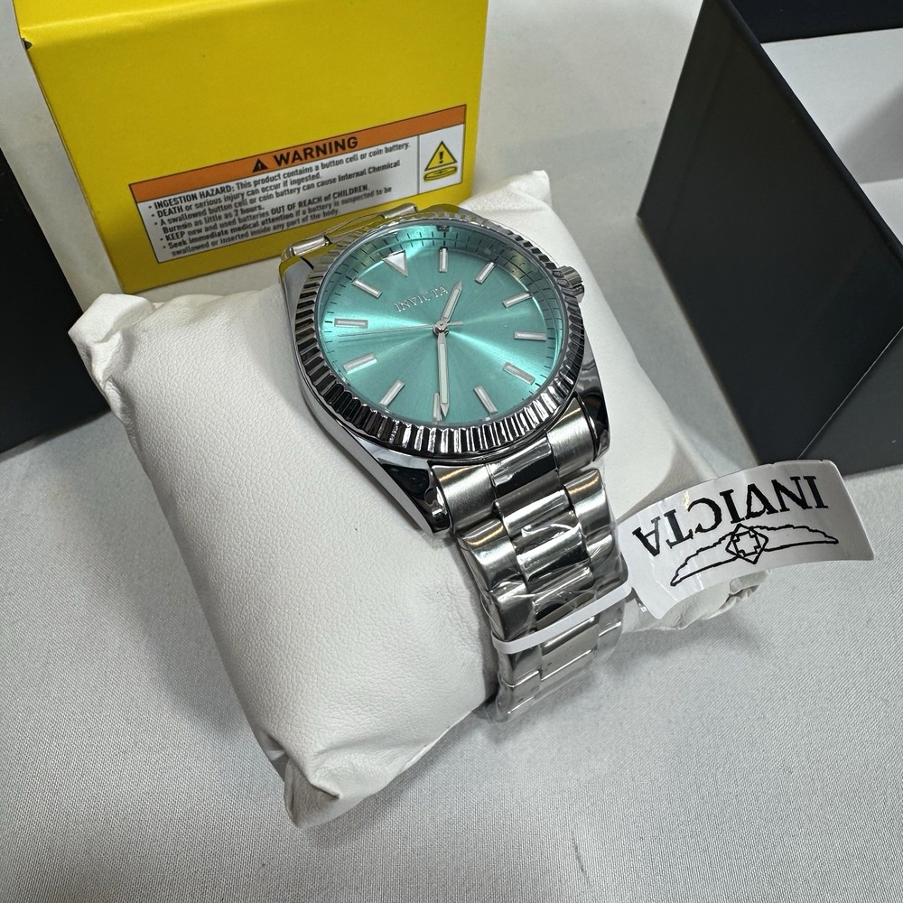 Invicta Men's Quartz Wristwatch Blue Sunburst Dial SS Bracelet 40mm Box-NEW!